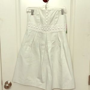 White Lily Pulitzer Strapless Dress